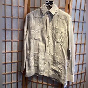 Cubavera Essentials Natural Linen Men's Size Small